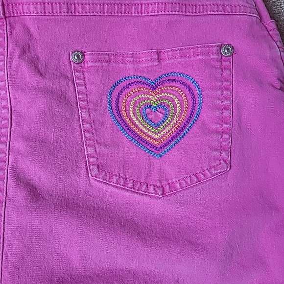 RARE Vintage Lisa Frank Pink Rainbow Heart Skort Girls Size 14 - Picture 5 of 10